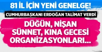 İçişleriBakanlığı'ndan Düğün, Nişan, Kına Gecesi Genelgesi