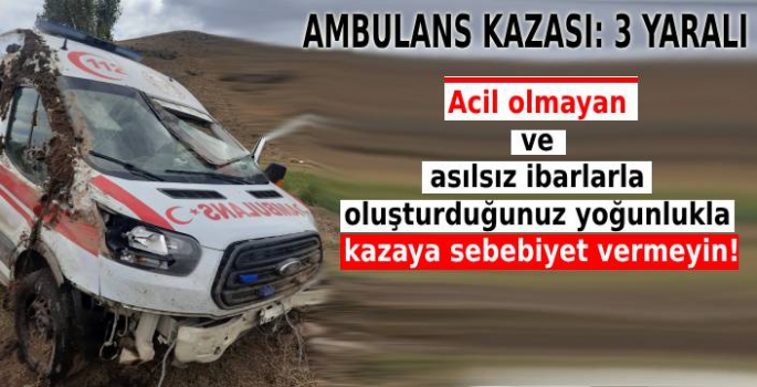 Kağızman'da Ambulans Kazası