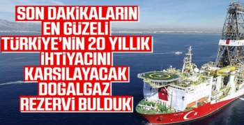 Karadeniz'deki Tuna 1 kuyusunda 800 milyar metreküp doğalgaz bulundu