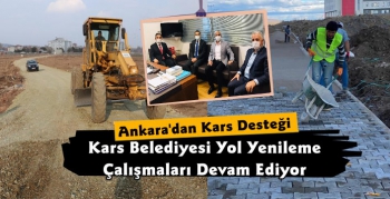 Kars Belediyesi'nin Yol Yenileme Çalışmaları Devam Ediyor