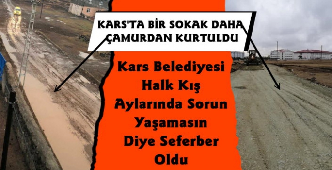 Kars Belediyesi Ufuk Sokakta Yol Çalışması Yaptı