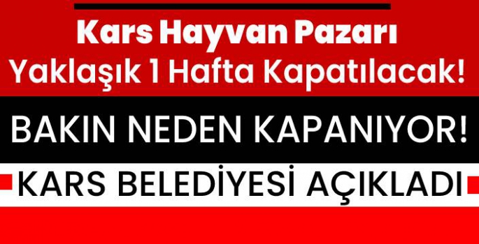 Kars Hayvan Pazarı Kapatılıyor!