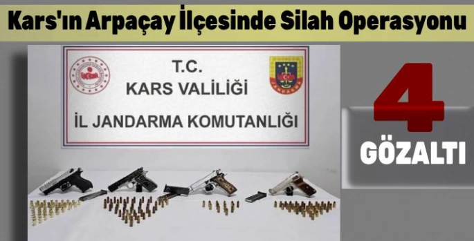 Kars'ın Arpaçay İlçesinde Silah Operasyonu: 4 Gözaltı
