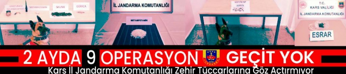 Kars Jandarma'dan 2 Ayda 9 Operasyon