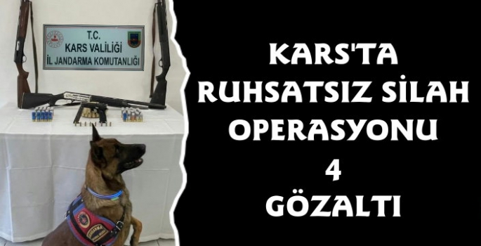 Kars Jandarmadan Ruhsatsız Silah Operasyonu 4 Gözaltı