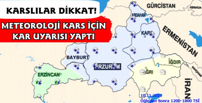 Kars'lılar Dikkat! Kar Yağışı Geliyor