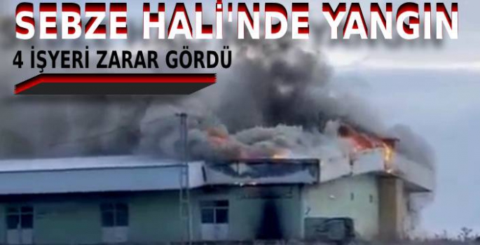 Kars Sebze Hali'nde Yangın Çıktı, 4 İşyeri Zarar Gördü