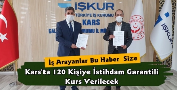 Kars'ta 120 Kişiye İstihdam Garantili Kurs Eğitimi