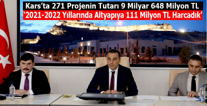 Kars'ta 271 Projenin Tutarı 9 Milyar 648 Milyon TL