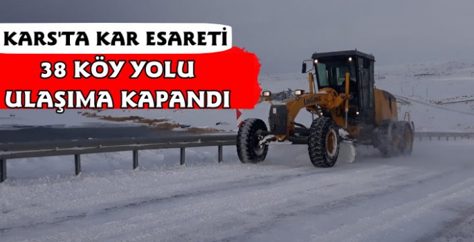 Kars'ta 38 Köy Yolunda Kar Engeli