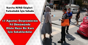 Kars'ta AFAD Ekipleri Afet Çantası ve Bilgilendirme Broşürü Dağıttı
