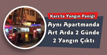 Kars'ta Apartmanda Yangın Paniği