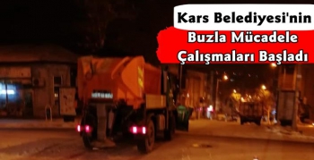 Kars'ta Belediyenin Kar Temizliği ve Tuzlama Çalışması Başladı