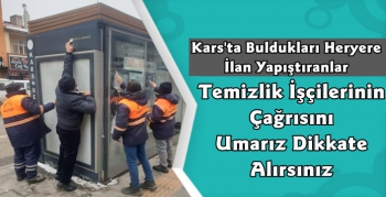 Kars'ta Dolmuş Duraklarında Temizlik Çalışması