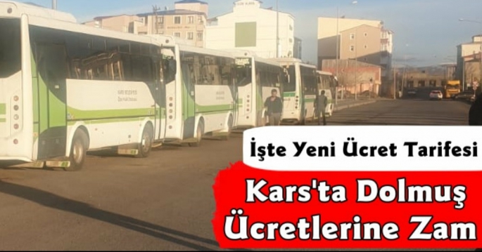 Kars'ta Dolmuş Ücretlerine Zam Yapıldı