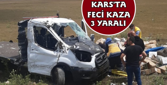 Kars'ta Feci Kaza 3 Yaralı