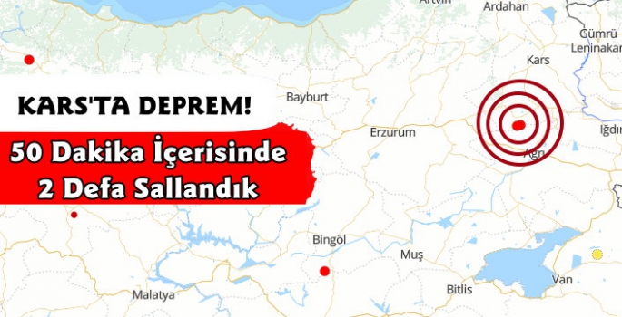 Kars'ta İki Deprem Meydana Geldi