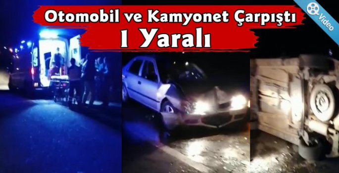 Kars'ta Kaza Yapan Kamyonet Devrildi 1 Yaralı