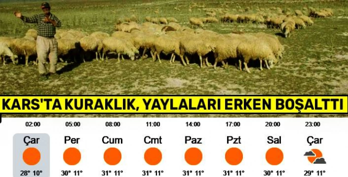 Kars'ta Kuraklık Yaylaları Erken Boşalttı