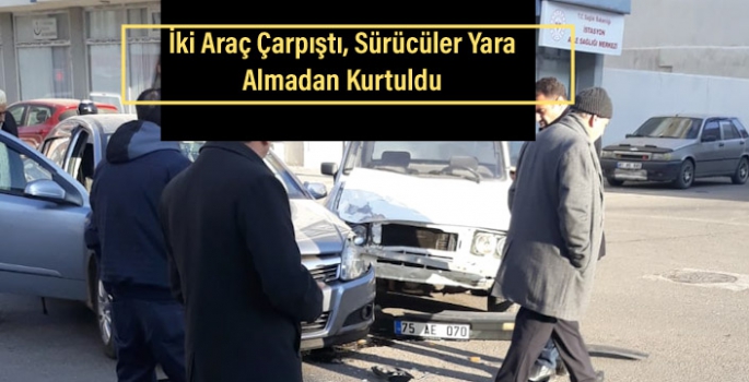 Kars'ta maddi hasarlı trafik kazası 