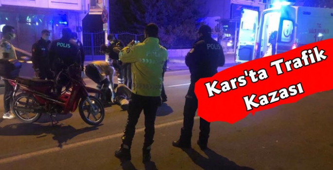 Kars'ta Motosiklet Kazası 1 Yaralı