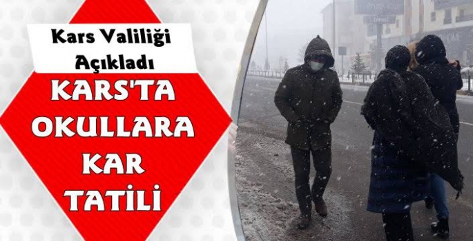 Kars'ta Okullara Kar Tatili 