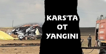 Kars'ta Ot Yangını