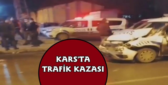 Kars'ta Polis Aracı Kaza Yaptı