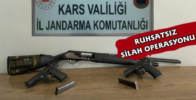 Kars'ta Ruhsatsız Silah Operasyonu