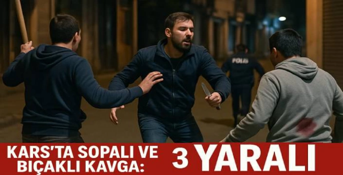 Kars'ta Sopalı ve Bıçaklı Kavga: 3 Yaralı