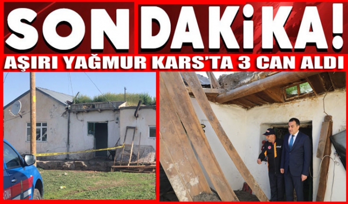 Kars'ta Toprak Damlı Ev 3 Can Aldı