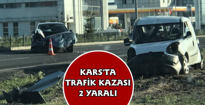 Kars'ta Trafik Kazası 2 Yaralı