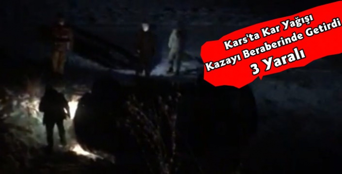 Kars'ta Trafik Kazası 3 Yaralı