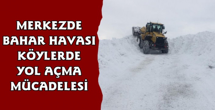 Kars'ta Ulaşıma Kapanan Köy Yollarında Kar Mücadelesi