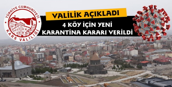 Kars Valiliği 4 Köy İçin Karantina Kararı Açıkladı