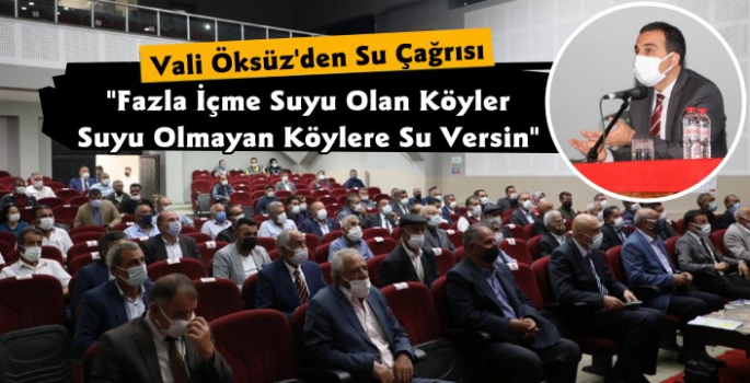 Kars Valisi Türker Öksüz'den Su Çağrısı