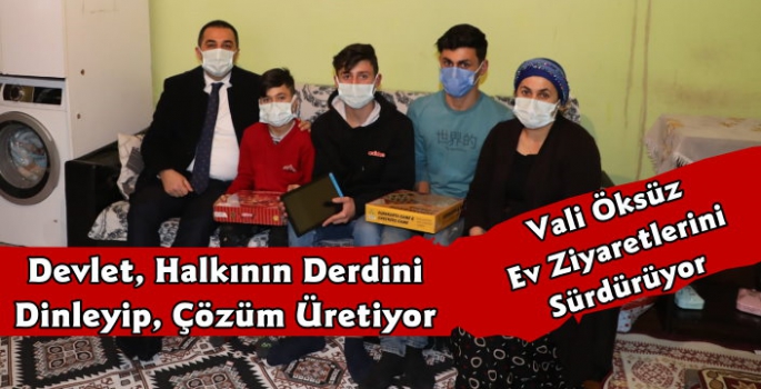 Kars Valisi Türker Öksüz Ev Ziyaretlerini Sürdürüyor