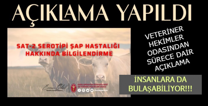 Kars VHO'dan Şap Açıklaması!