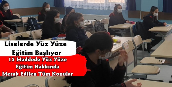 Milli Eğitim'den Liselerde Yüz Yüze Eğitim Açıklaması