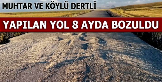 Muhtar ve Köylü Dertli, Yapılan Yol 8 Ayda Bozuldu