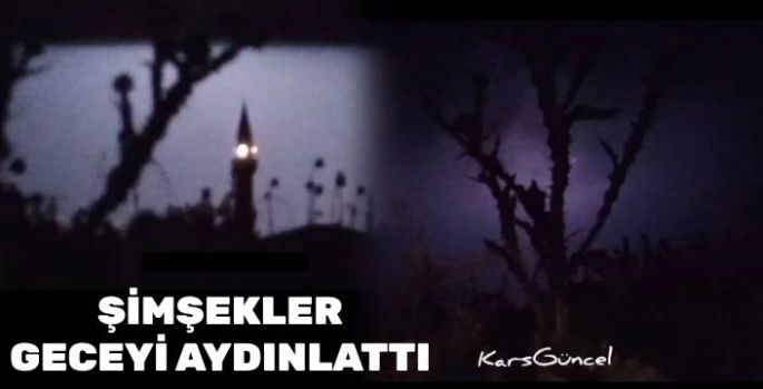 Saniyede Bir Çakan Şimşekler Kars Gecesini Aydınlattı!