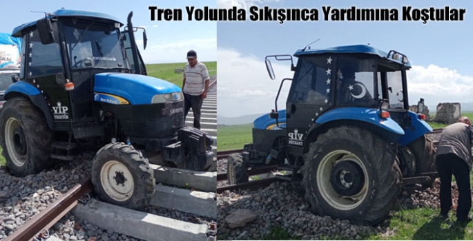 Tren Yolunda Sıkışınca Yardımına Koştular