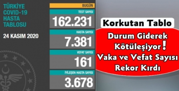 Türkiye'de Korona Vaka ve Vefat Sayısı Rekor Kırdı