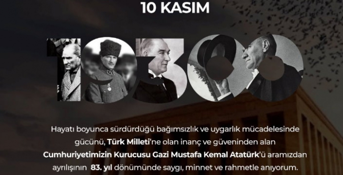 Vali Türker Öksüz'ün 10 Kasım Mesajı